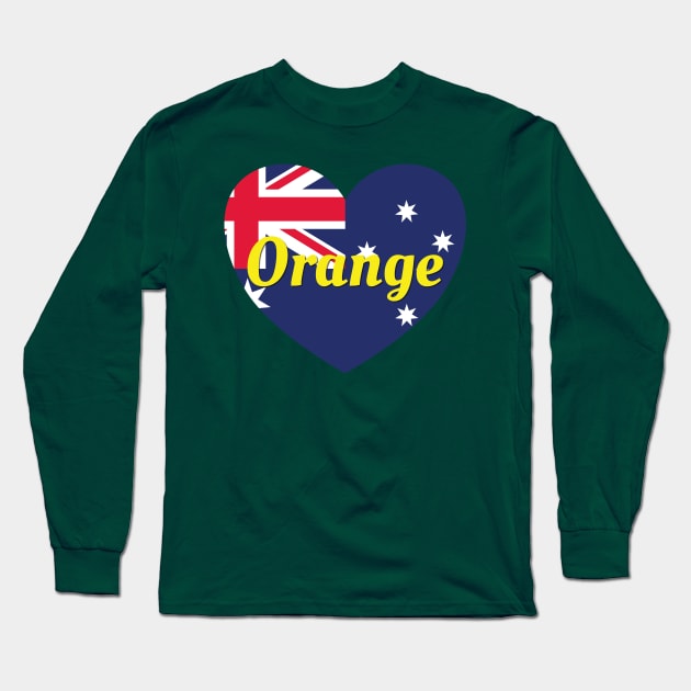 Orange NSW Australia Australian Flag Heart Long Sleeve T-Shirt by DPattonPD